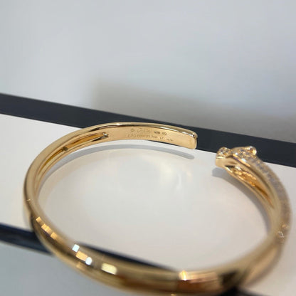 [⭐Shinejoy]PANTHERE HALF DIAMOND OPEN BRACELET