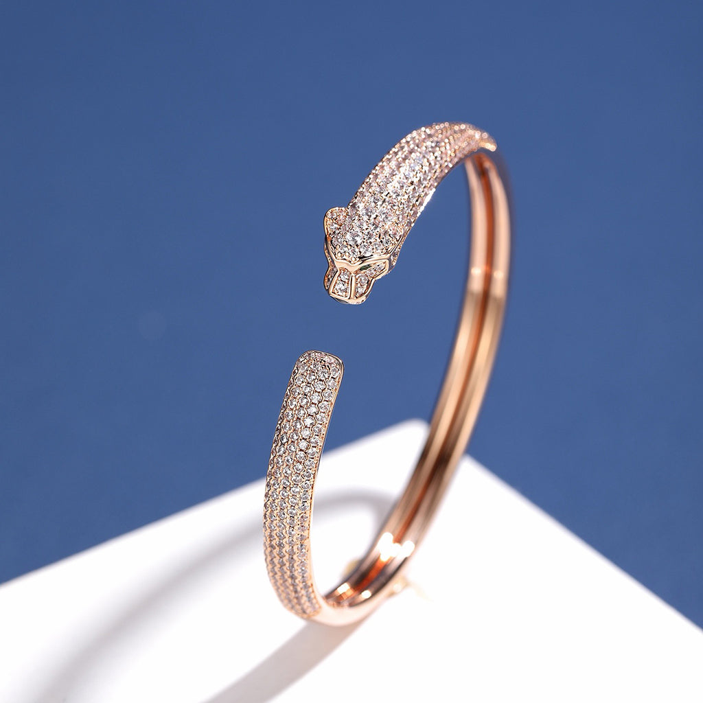[⭐Shinejoy]PANTHERE FULL DIAMOND OPEN BRACELET
