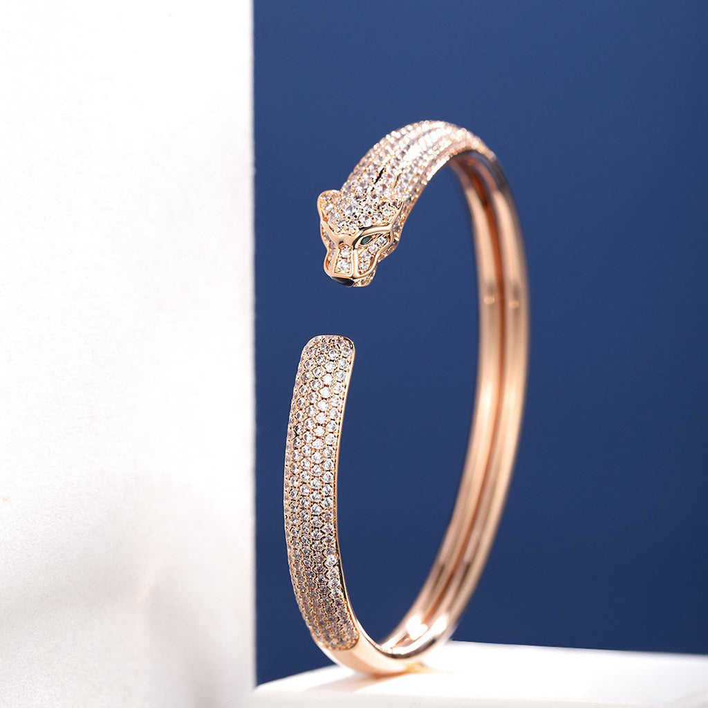 [⭐Shinejoy]PANTHERE FULL DIAMOND OPEN BRACELET