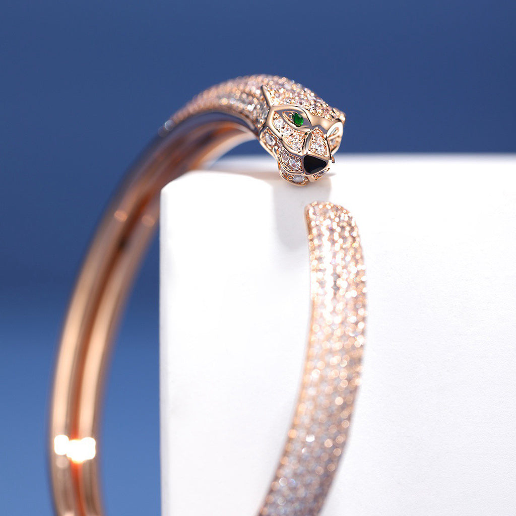 [⭐Shinejoy]PANTHERE FULL DIAMOND OPEN BRACELET
