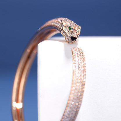[⭐Shinejoy]PANTHERE FULL DIAMOND OPEN BRACELET