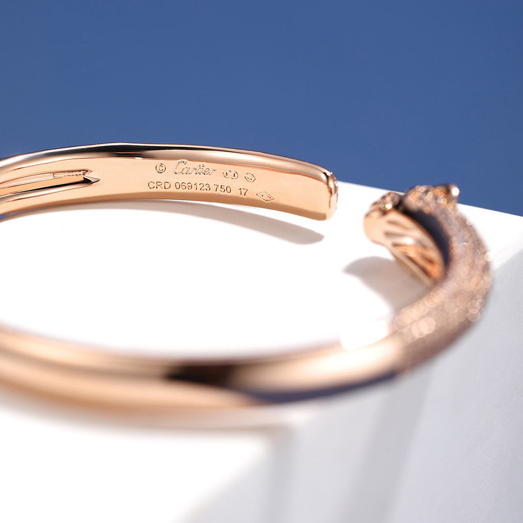 [⭐Shinejoy]PANTHERE FULL DIAMOND OPEN BRACELET