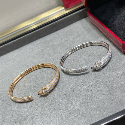 [⭐Shinejoy]PANTHERE FULL DIAMOND OPEN BRACELET