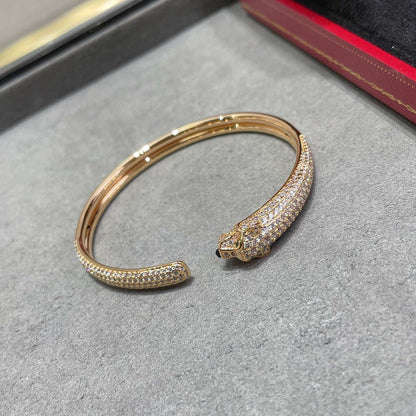 [⭐Shinejoy]PANTHERE FULL DIAMOND OPEN BRACELET