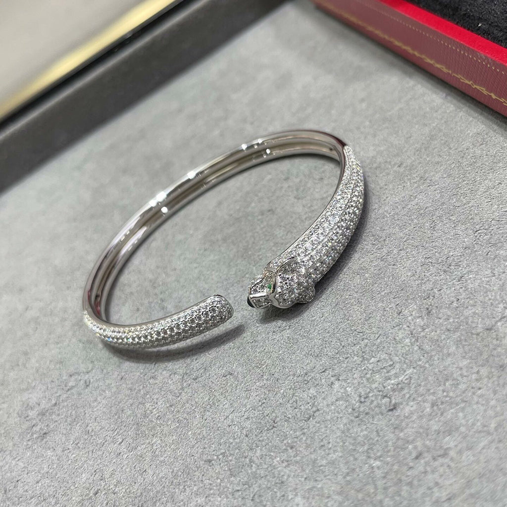 [⭐Shinejoy]PANTHERE FULL DIAMOND OPEN BRACELET