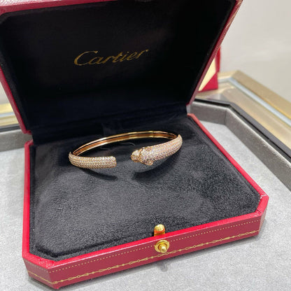 [⭐Shinejoy]PANTHERE FULL DIAMOND OPEN BRACELET