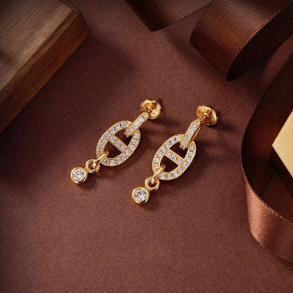 [Shinejoy]HM CHAINE DIAMOND EARRINGS