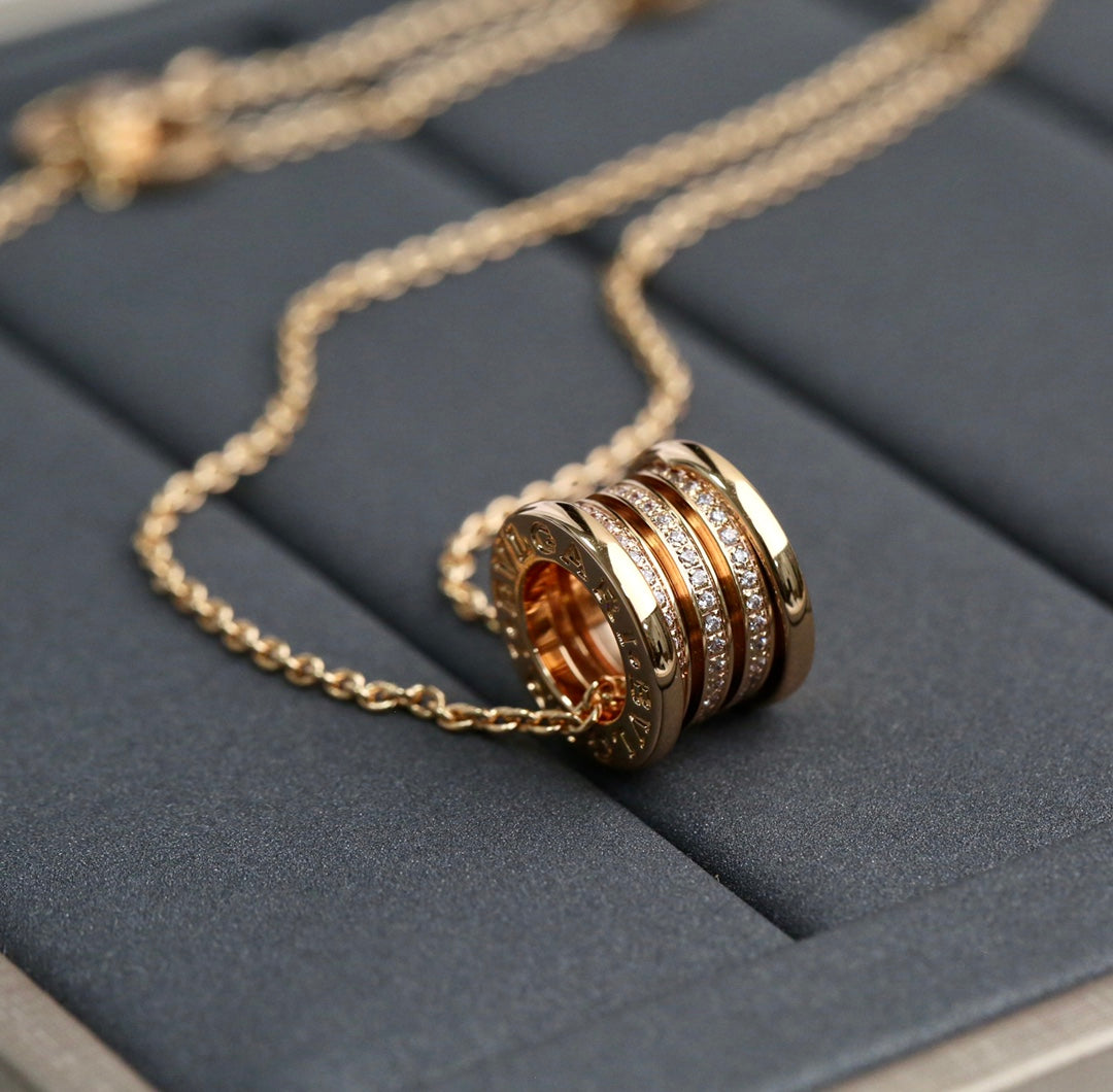 [⭐Shinejoy]ZERO 1 PINK GOLD DIAMOND NECKLACE