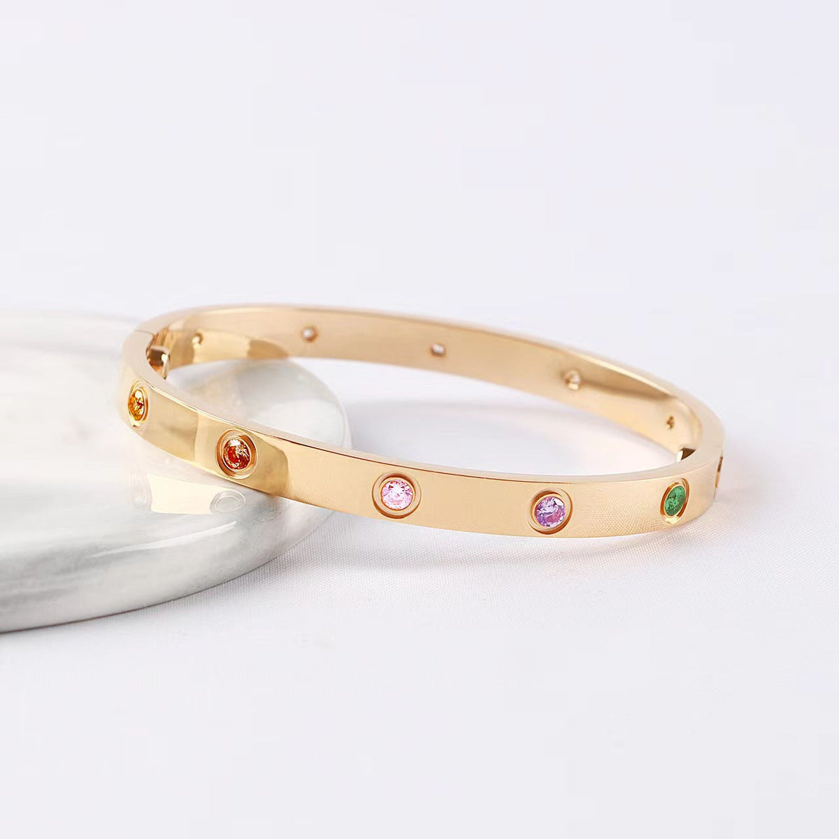 [⭐Shinejoy] 2026 RAINBOW LOVE BRACELET 6.1MM  10 DIAMONDS