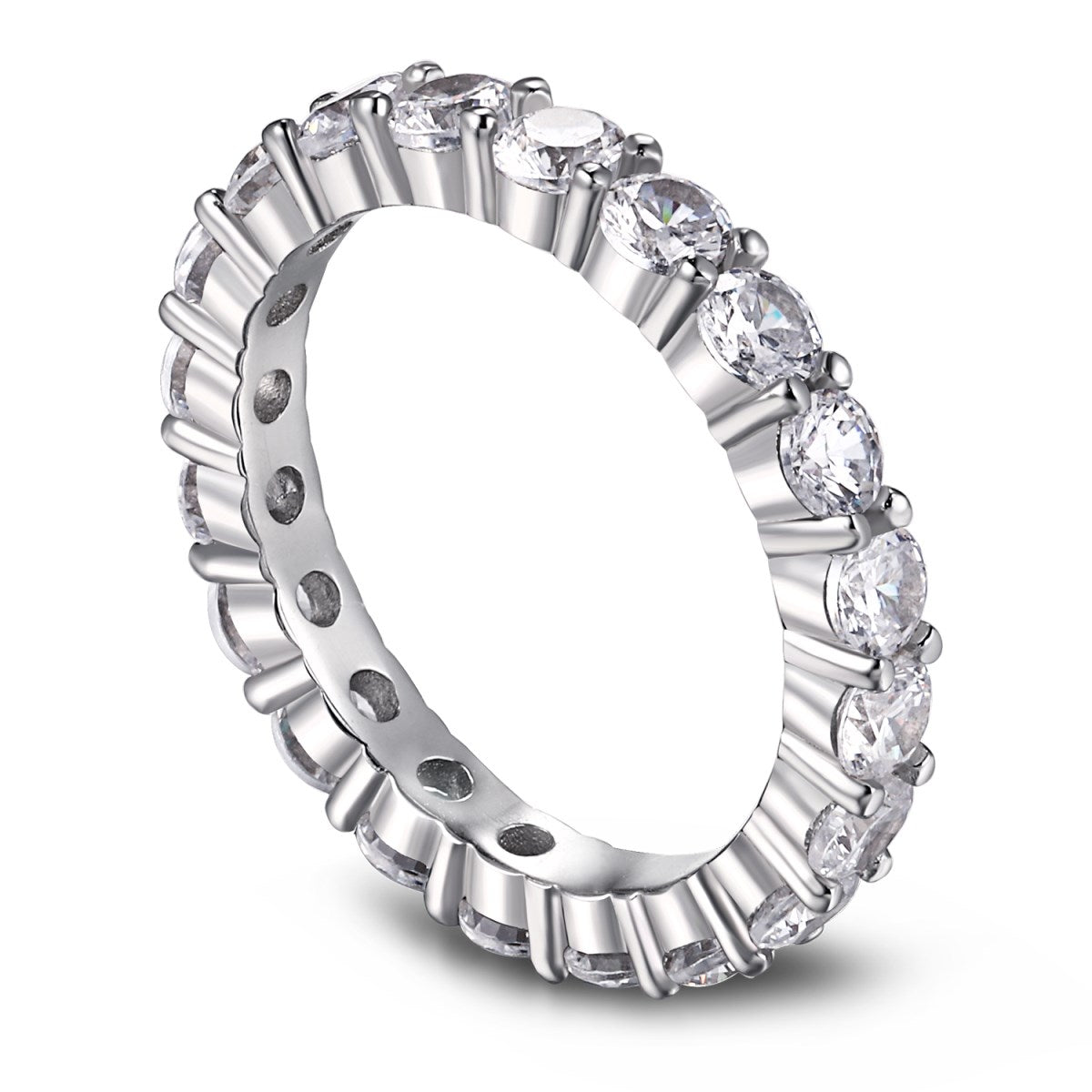 [Shinejoy Jewelry]Sparkling Round Cut Tennis Ring
