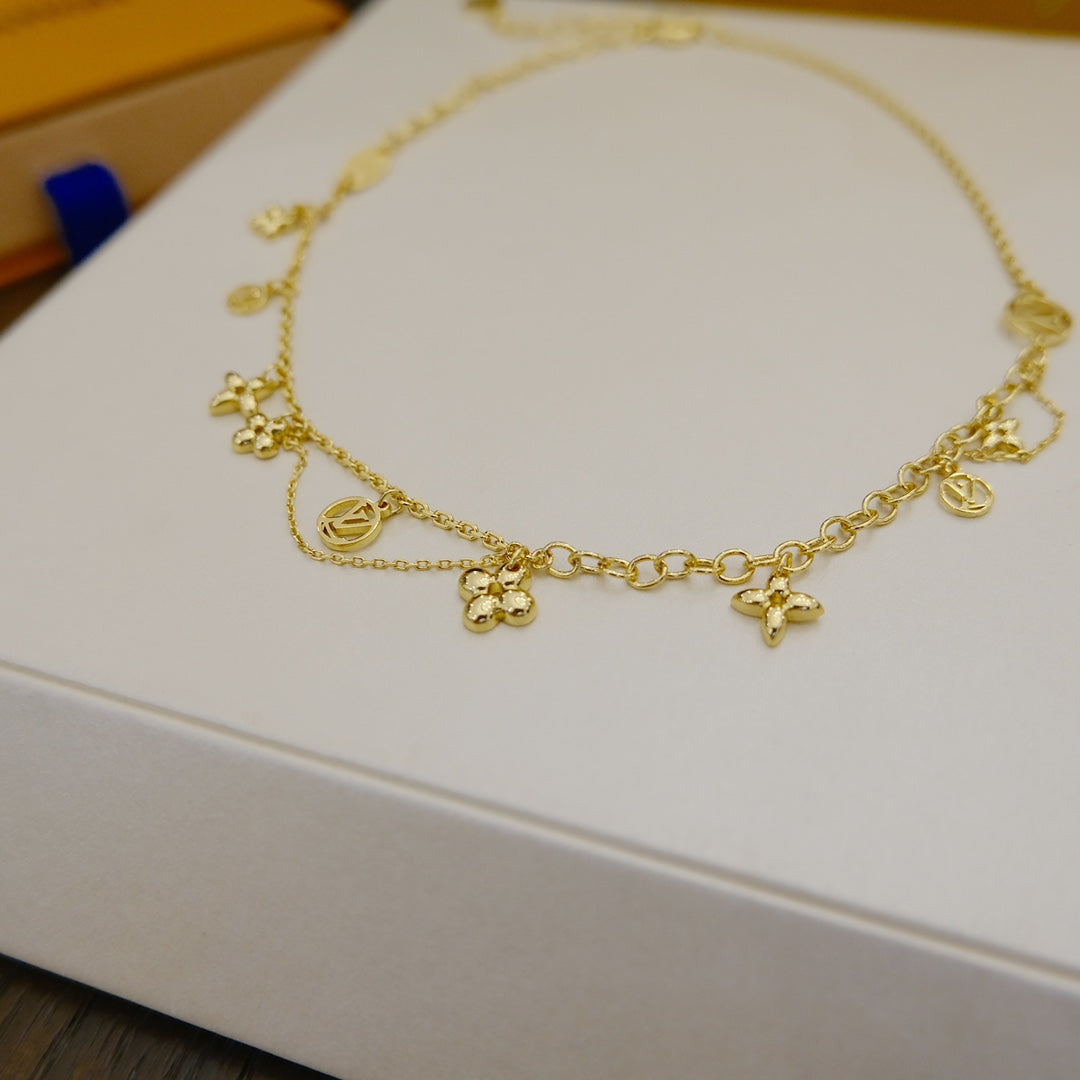 [Shinejoy]BLOOMING SUPPLE NECKLACE BRASS