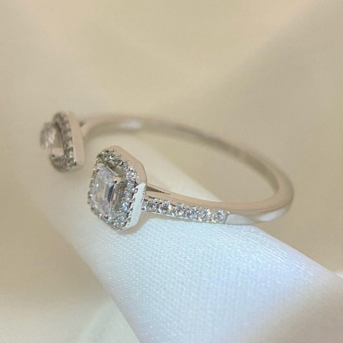 [⭐Shinejoy]MY TWIN TOI & MOI SILVER DIAMOND RING
