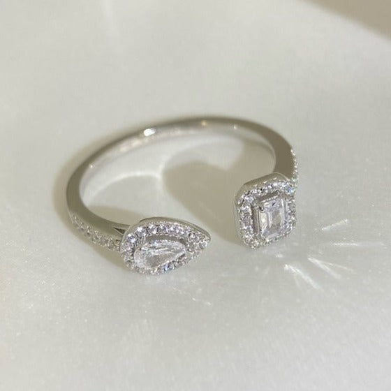 [⭐Shinejoy]MY TWIN TOI & MOI SILVER DIAMOND RING