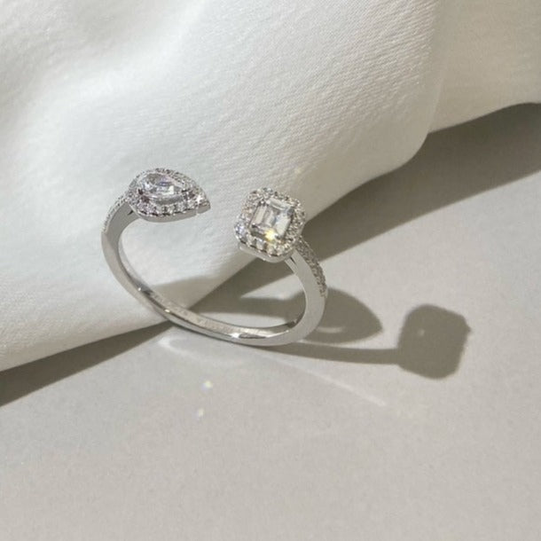 [⭐Shinejoy]MY TWIN TOI & MOI SILVER DIAMOND RING