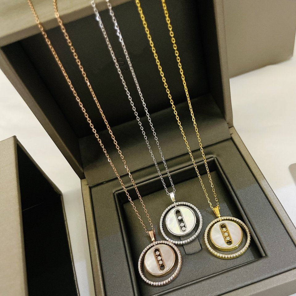 [⭐Shinejoy]Demo MOVE MM NACRE BLANCHE DIAMOND NECKLACE