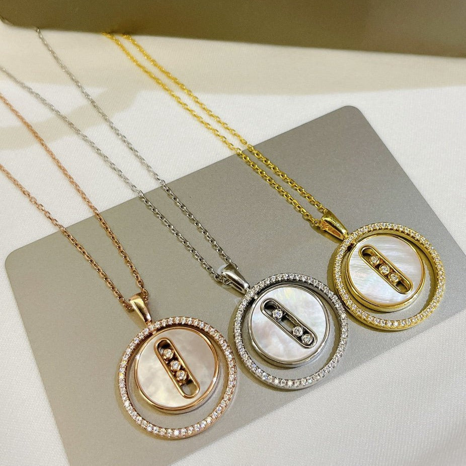 [⭐Shinejoy]Demo MOVE MM NACRE BLANCHE DIAMOND NECKLACE