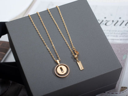 [⭐Shinejoy]Demo MOVE PM NECKLACE PINK GOLD DIAMOND