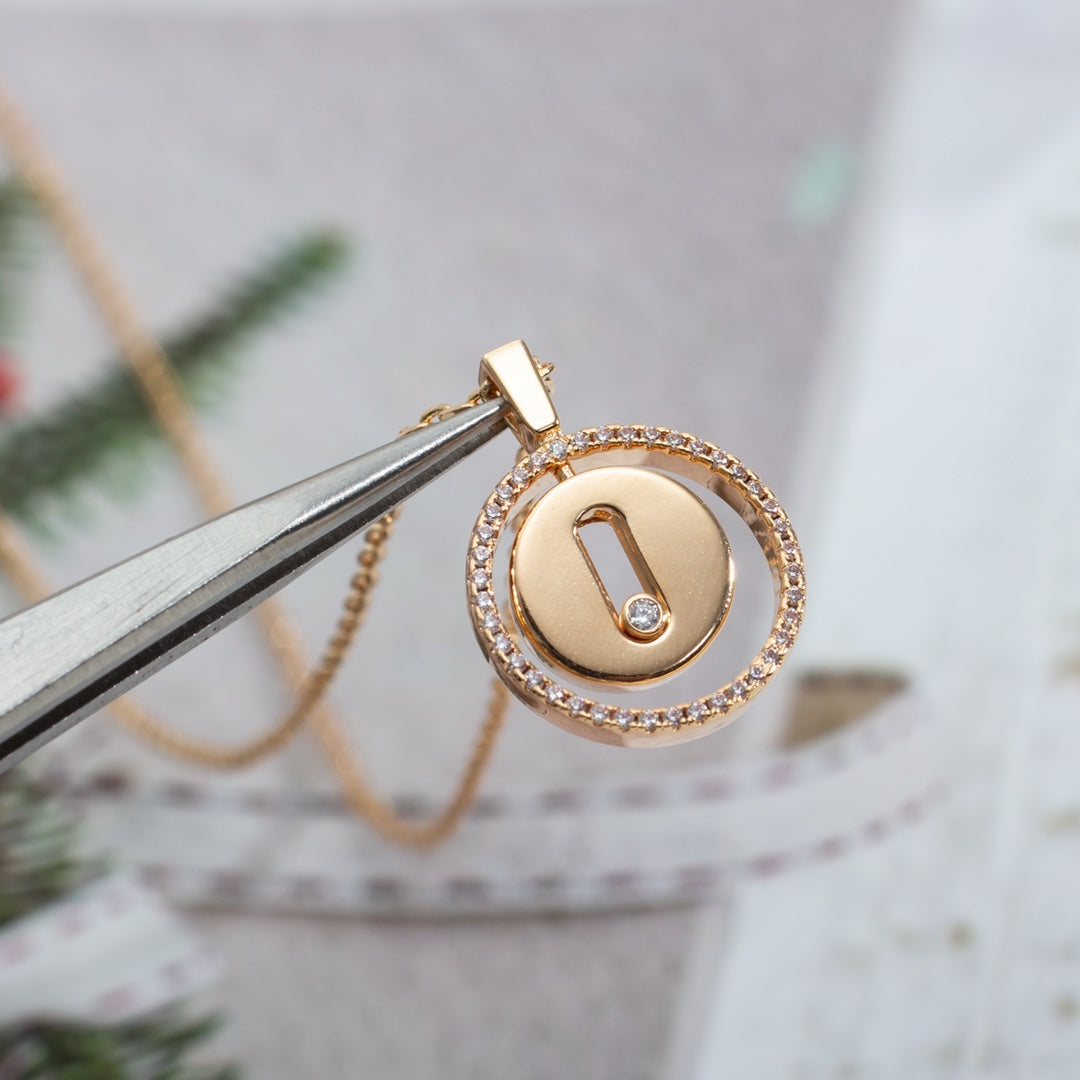 [⭐Shinejoy]Demo MOVE PM NECKLACE PINK GOLD DIAMOND