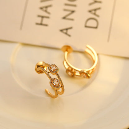 [⭐Shinejoy]CREOLES MY TWIN 2 RANGS SILVER DIAMOND EARRINGS
