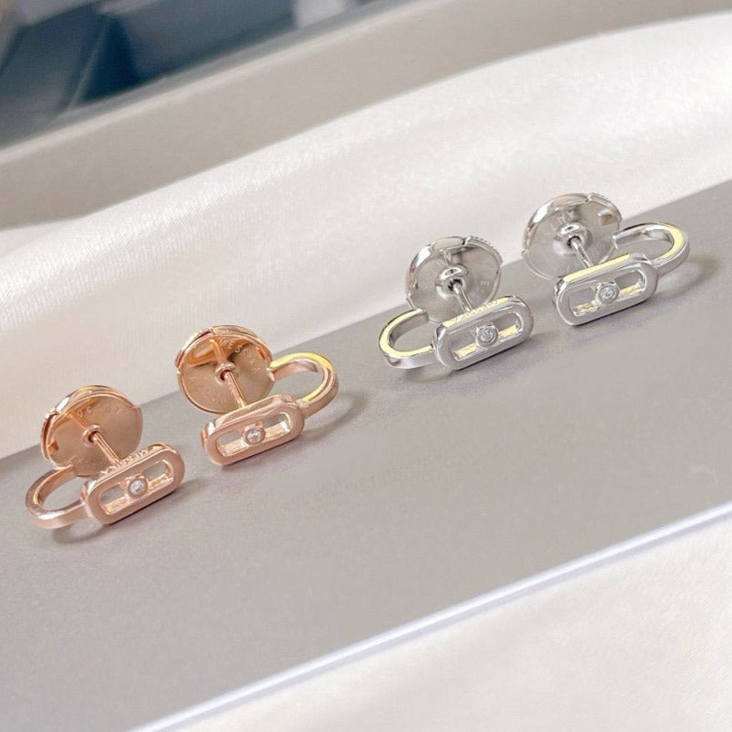 [⭐Shinejoy]CREOLES MOVE UNO MINI 1 DIAMOND EARRINGS