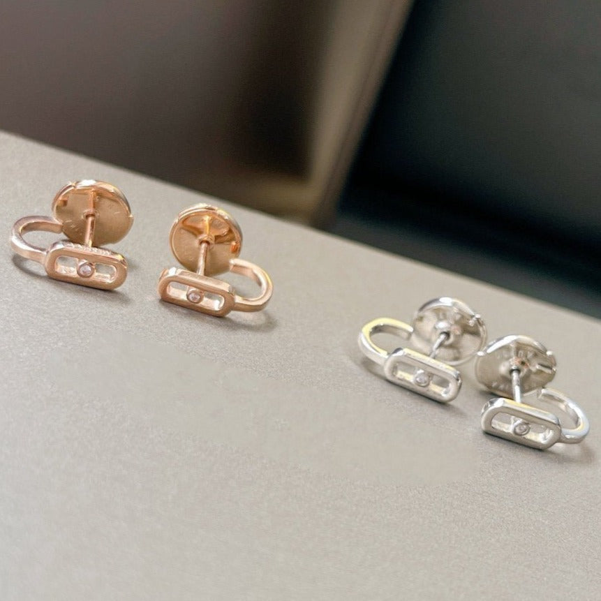 [⭐Shinejoy]CREOLES MOVE UNO MINI 1 DIAMOND EARRINGS