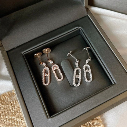 [⭐Shinejoy]DORMEUSES MOVE UNO DIAMOND EARRINGS