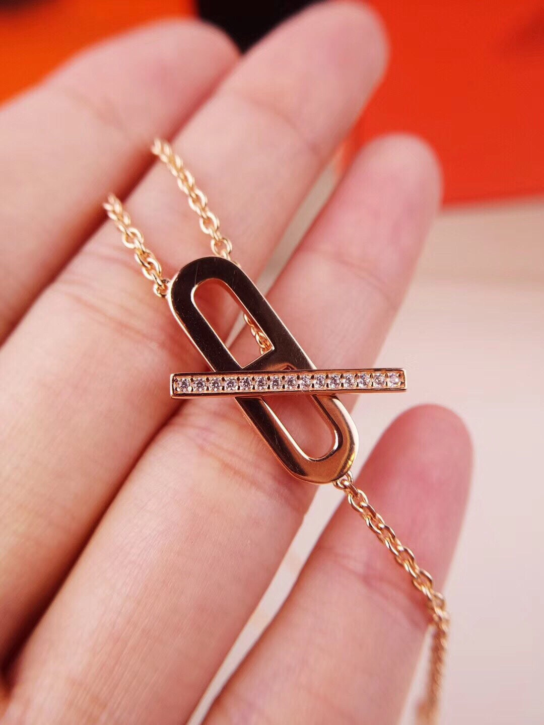 [Shinejoy]HM FIRE PIG NOSE NECKLACE TRENDY STREET