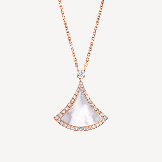 [⭐Shinejoy]DREAM MOP DIAMOND PAVED PINK GOLD NECKLACE