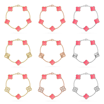 [⭐Shinejoy] CLOVER 5 MOTIFS  PINK MOP BRACELET COLLECTION