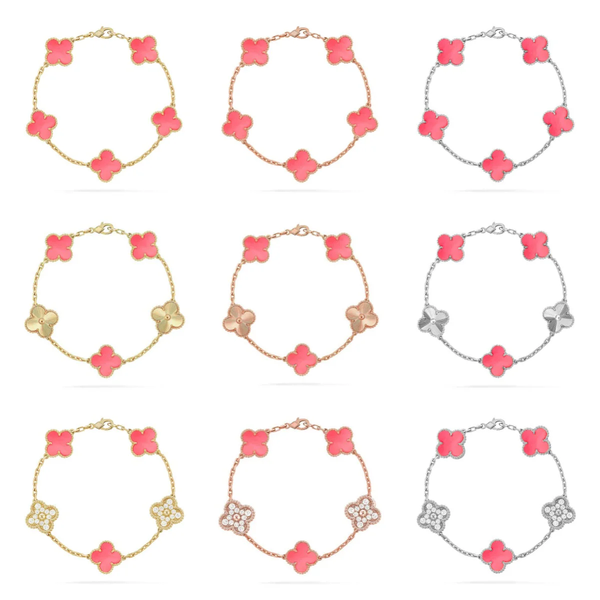 [⭐Shinejoy] CLOVER 5 MOTIFS  PINK MOP BRACELET COLLECTION