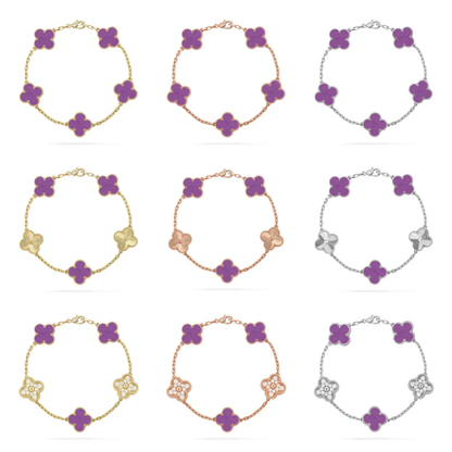 [⭐Shinejoy] CLOVER 5 MOTIF VIOLET BRACELET COLLECTION