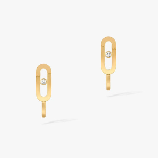 [⭐Shinejoy]CREOLES MOVE UNO MINI 1 DIAMOND EARRINGS