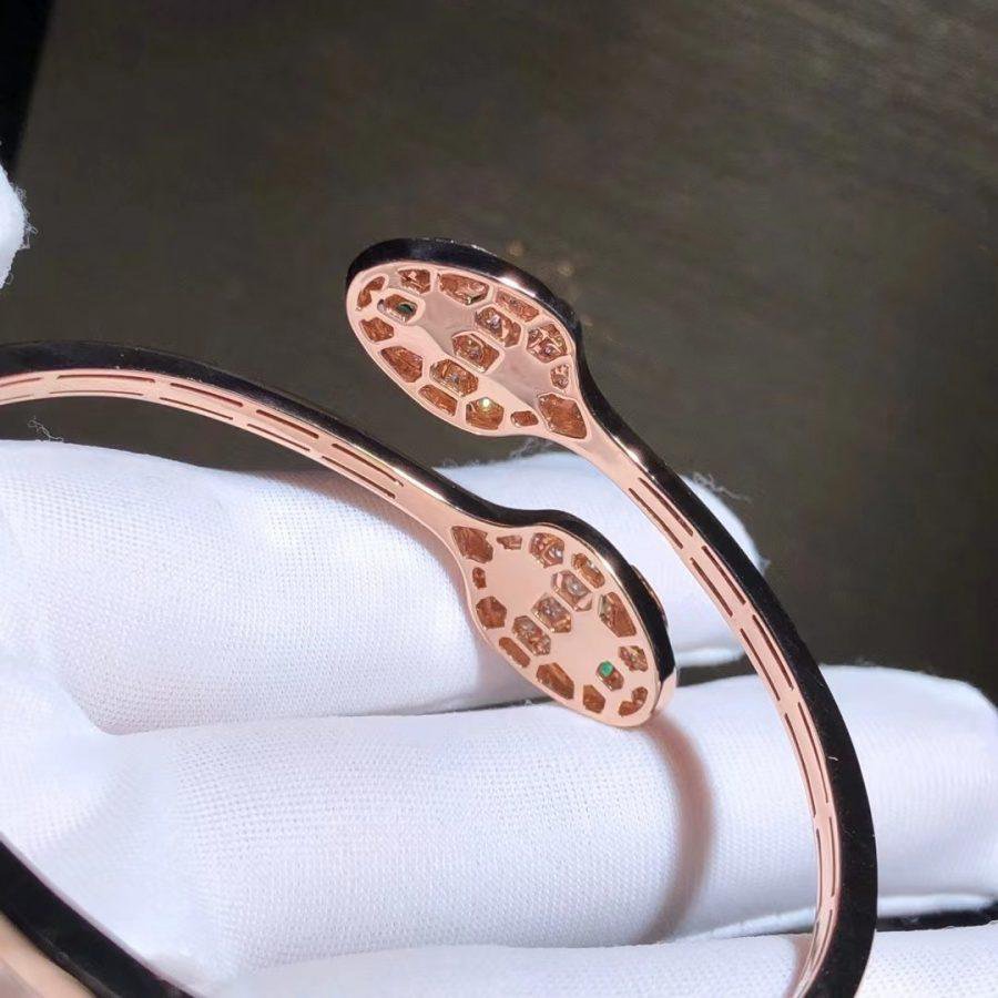 [⭐Shinejoy]SERPENTI BRACELET PINK GOLD MALACHITE DIAMOND DOUBLE SNAKE
