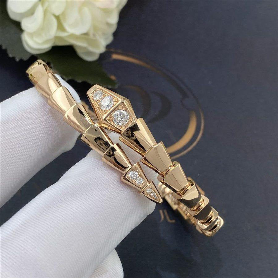 [⭐Shinejoy]SERPENTI BRACELET DIAMONDS PINK GOLD