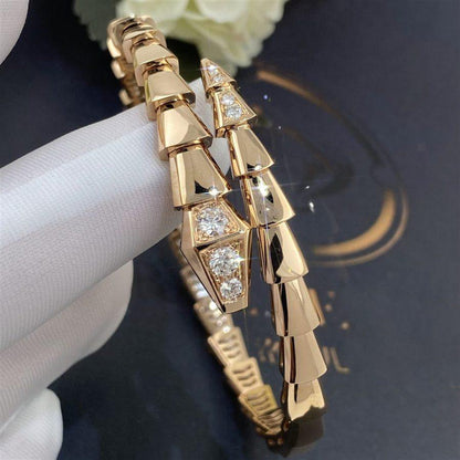 [⭐Shinejoy]SERPENTI BRACELET DIAMONDS PINK GOLD