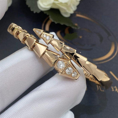 [⭐Shinejoy]SERPENTI BRACELET DIAMONDS PINK GOLD
