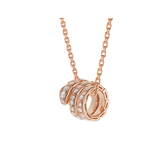 [⭐Shinejoy]SERPENTI PINK GOLD NECKLACE DOUBLE RING DIAMOND