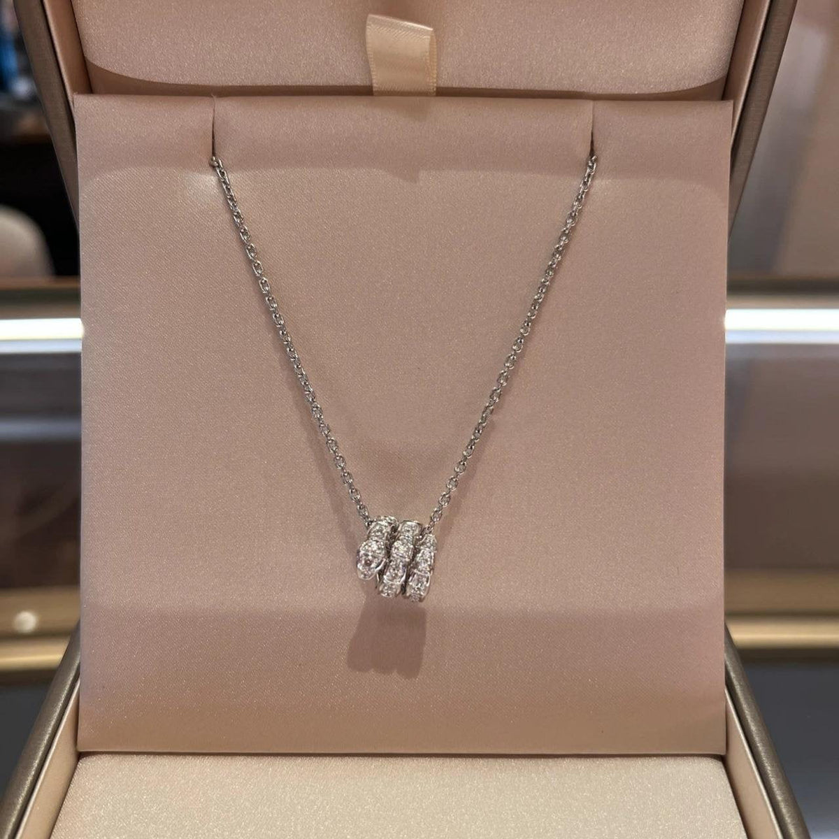 [⭐Shinejoy]SERPENTI  NECKLACE DOUBLE RING DIAMOND
