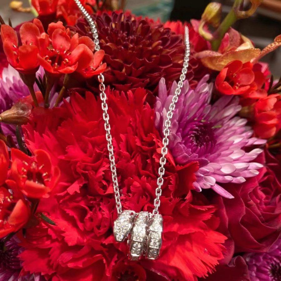 [⭐Shinejoy]SERPENTI  NECKLACE DOUBLE RING DIAMOND