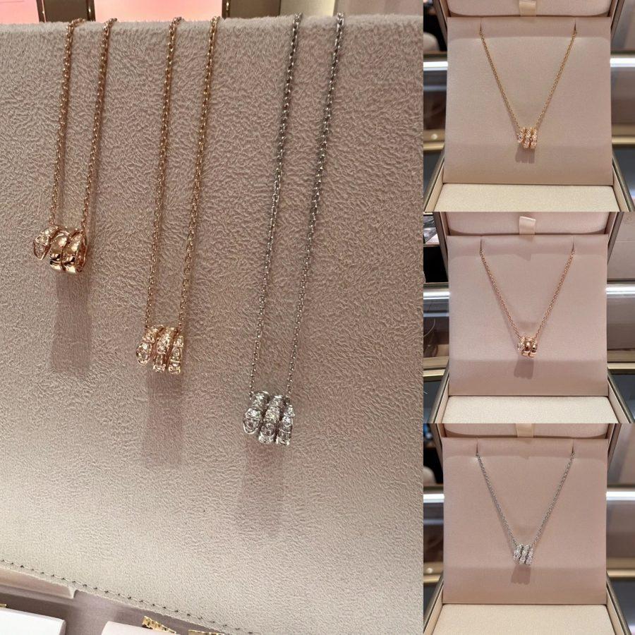 [⭐Shinejoy]SERPENTI  NECKLACE DOUBLE RING DIAMOND