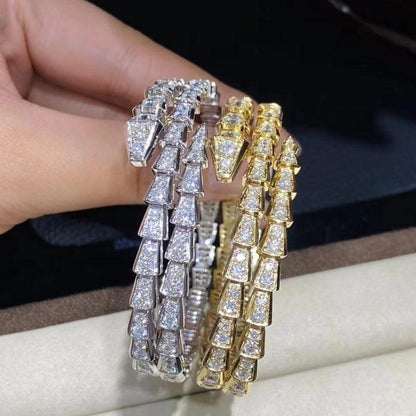 [⭐Shinejoy]SERPENTI BRACELET GOLD DIAMOND DOUBLE ROW