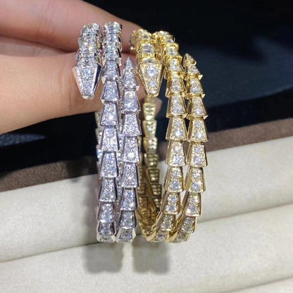[⭐Shinejoy]SERPENTI BRACELET GOLD DIAMOND DOUBLE ROW