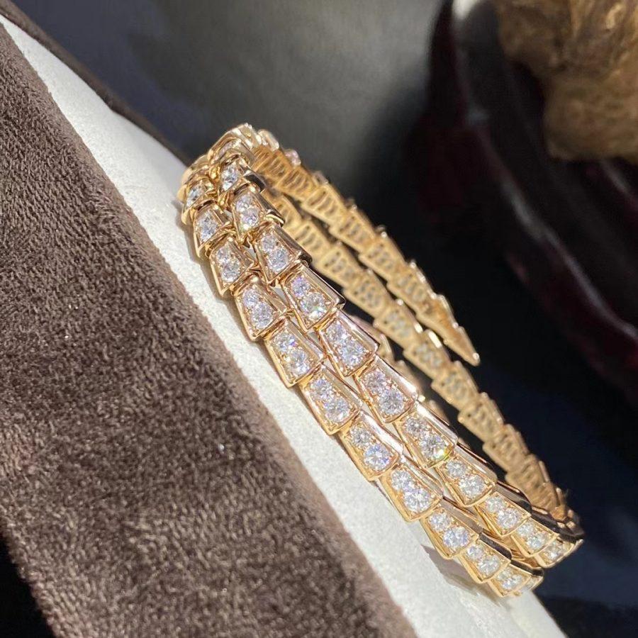 [⭐Shinejoy]SERPENTI BRACELET GOLD DIAMOND DOUBLE ROW