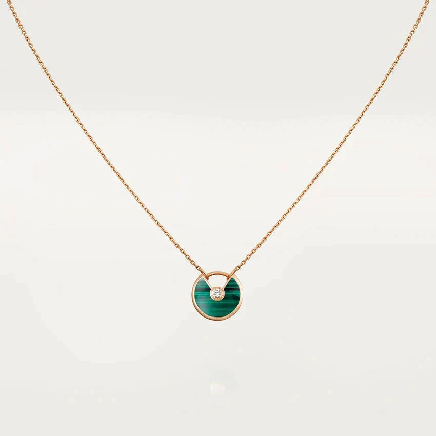 [⭐Shinejoy]AMULETTE ROSE GOLD MALACHITE NECKLACE