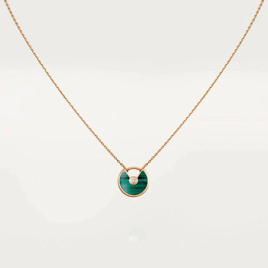 [⭐Shinejoy]AMULETTE ROSE GOLD MALACHITE NECKLACE