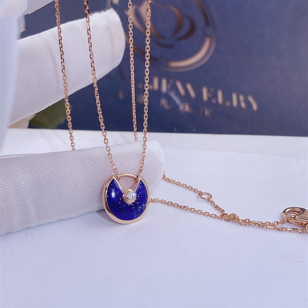 [⭐Shinejoy]AMULETTE ROSE GOLD AGATE NECKLACE
