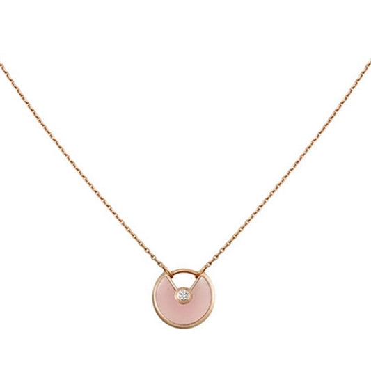 [⭐Shinejoy]AMULETTE ROSE GOLD PINK MOP NECKLACE