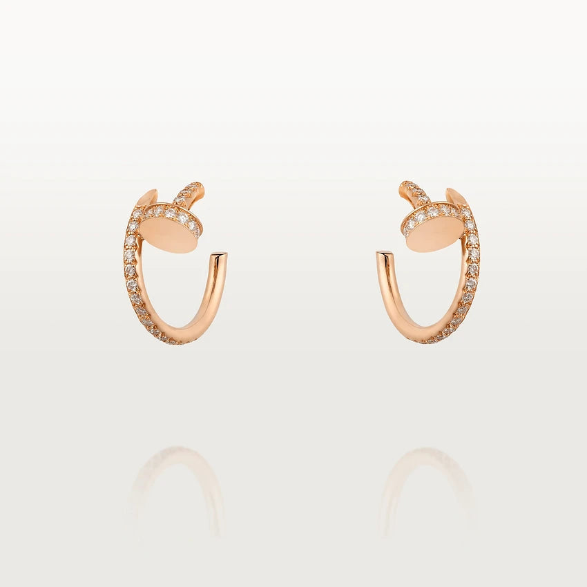 [⭐Shinejoy]JUSTE EARRINGS 12.75MM PINK GOLD DIAMOND
