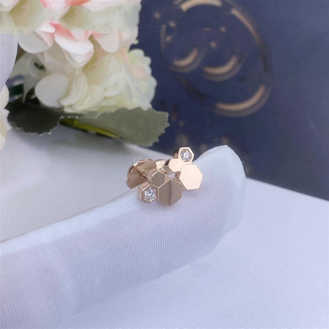 [⭐Shinejoy]BEE LOVE PINK GOLD DIAMOND EARRINGS
