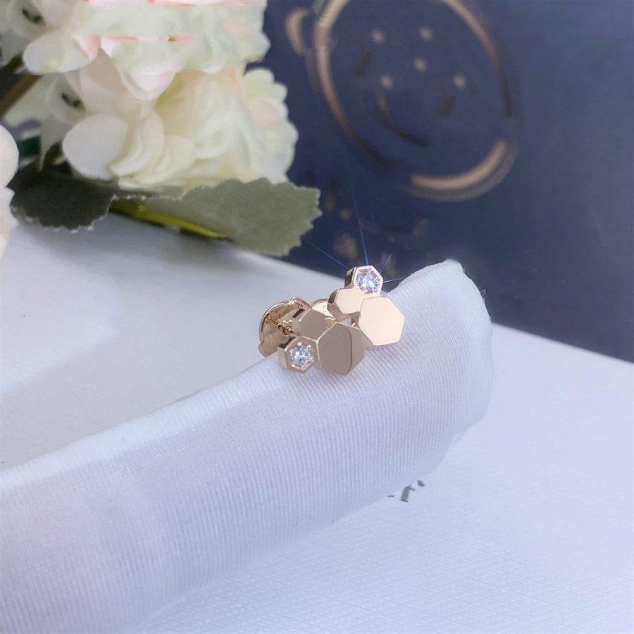 [⭐Shinejoy]BEE LOVE PINK GOLD DIAMOND EARRINGS